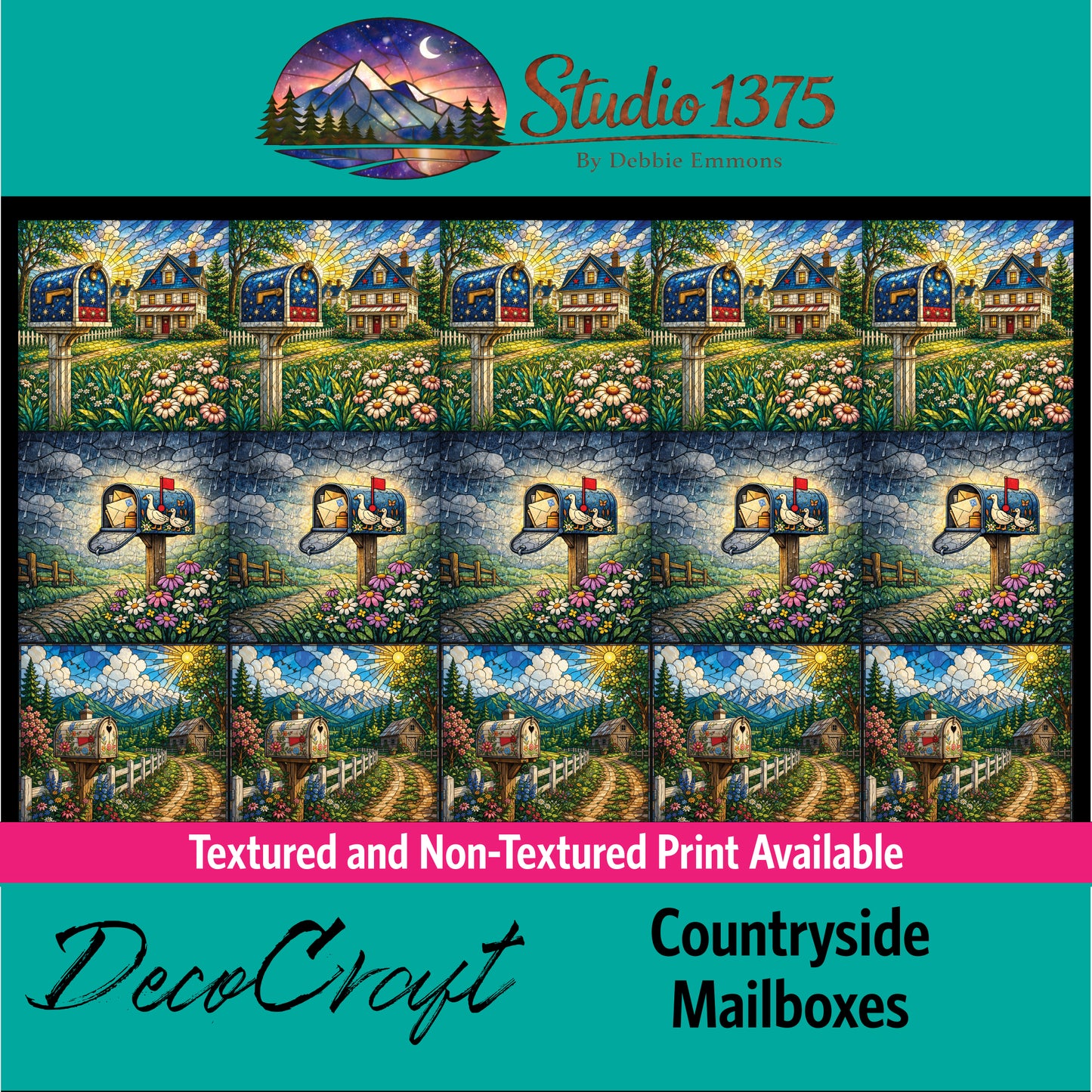 DecoCraft - Studio 1375 - Scenic Elevated Texture Tiles - Countryside Mailboxes Assortment