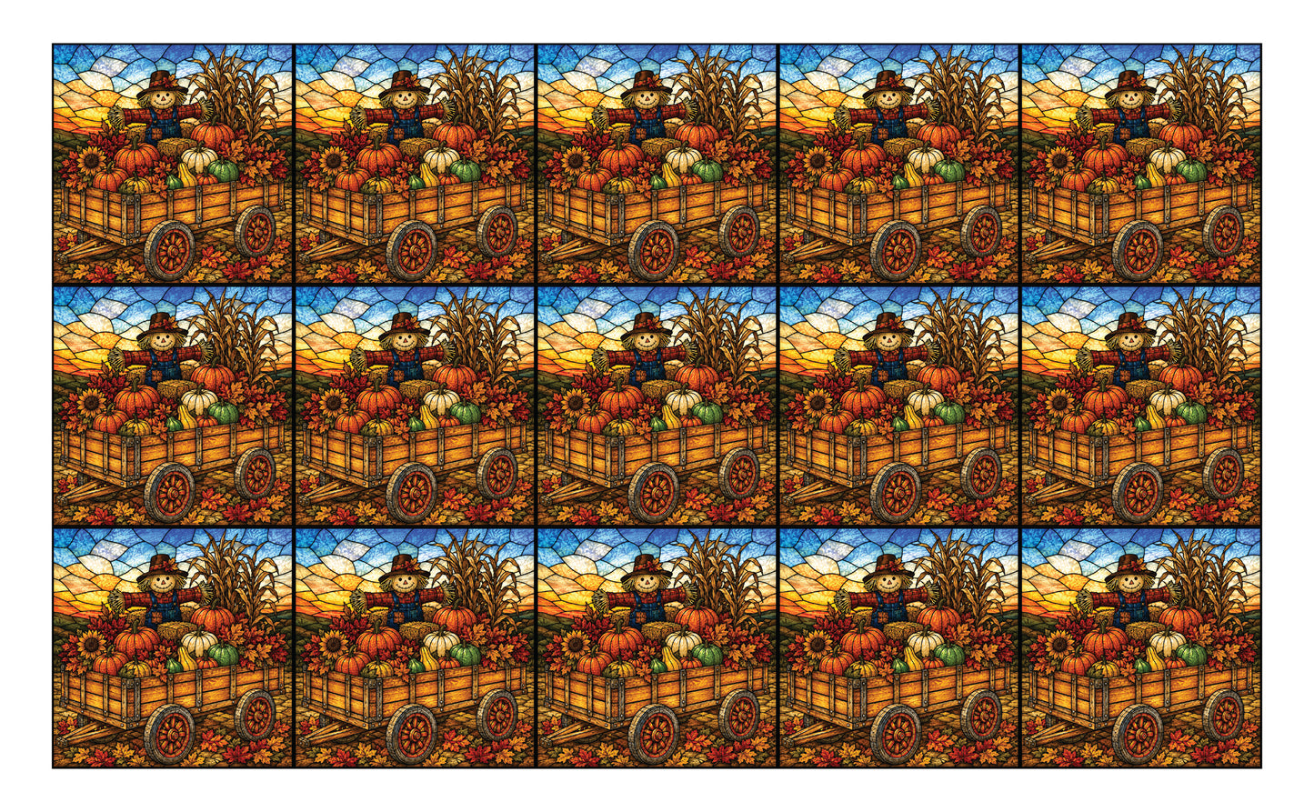 DecoCraft - Studio 1375 - Scenic Elevated Texture Tiles - Autumn Harvest - Scarecrow