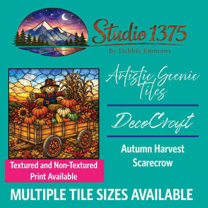 DecoCraft - Studio 1375 - Scenic Elevated Texture Tiles - Autumn Harvest - Scarecrow