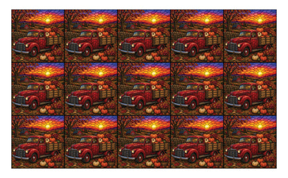 DecoCraft - Studio 1375 - Scenic Elevated Texture Tiles - Autumn Harvest - Vintage Red Truck