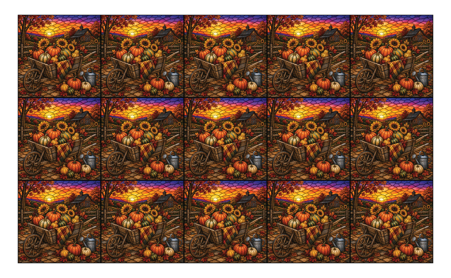 DecoCraft - Studio 1375 - Scenic Elevated Texture Tiles - Autumn Harvest - Cart