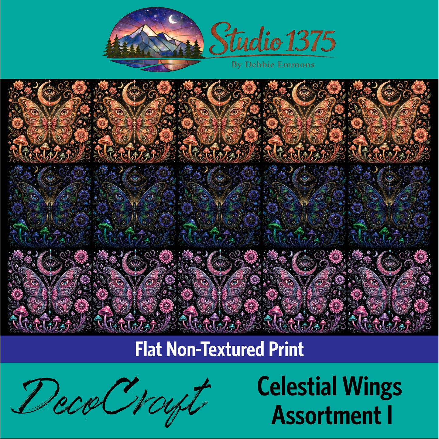 DecoCraft - Studio 1375 - Scenic Tiles Series -Celestial Wings Assortment I
