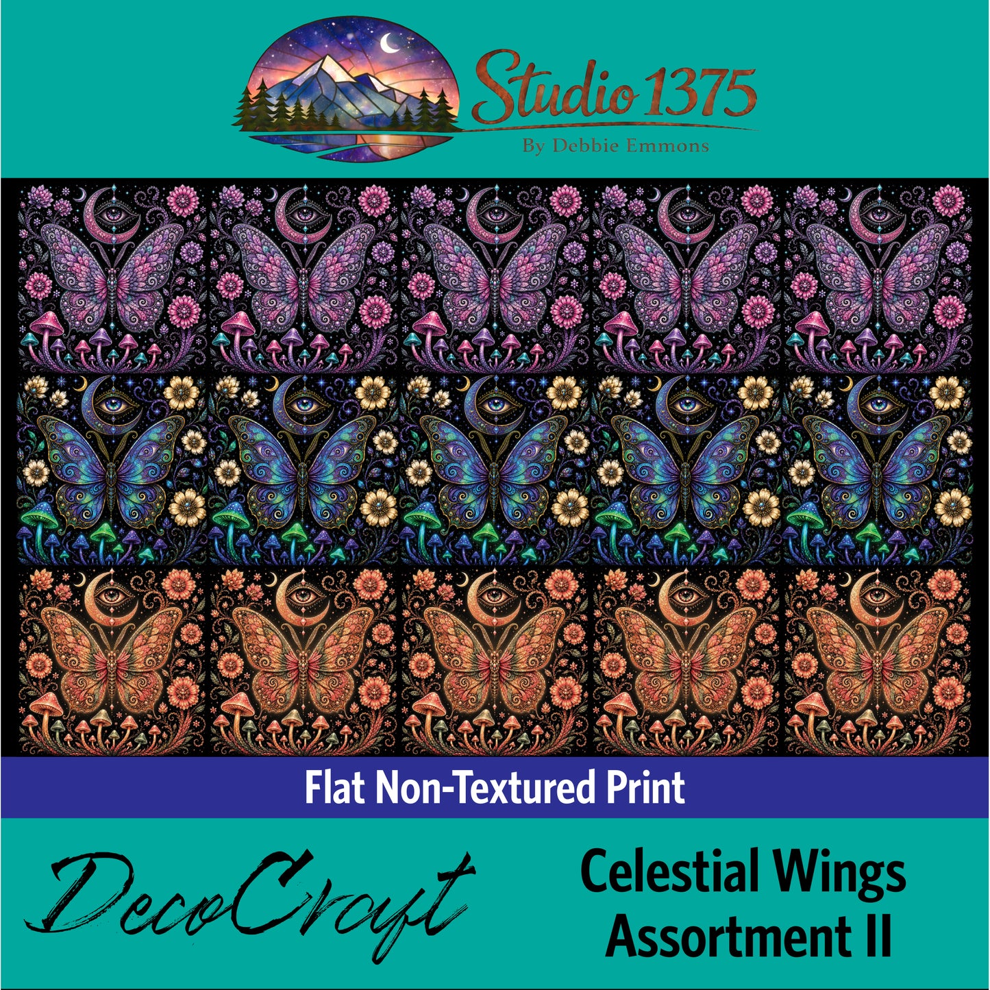 DecoCraft - Studio 1375 - Scenic Tiles Series -Celestial Wings Assortment II