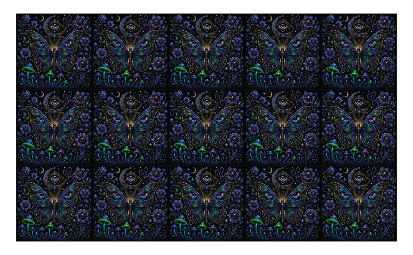 DecoCraft - Studio 1375 - Scenic Tiles Series - Celestial Wings - Midnight Flutter