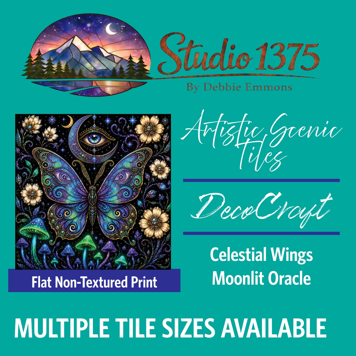 DecoCraft - Studio 1375 - Scenic Tiles Series - Celestial Wings - Moonlit Oracle