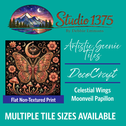 DecoCraft - Studio 1375 - Scenic Tiles Series - Celestial Wings - Moonveil Papillon