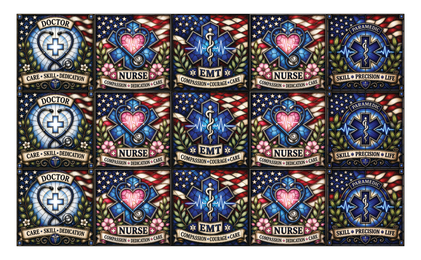 DecoCraft - Studio 1375 - Scenic Tiles Series - Everyday Heroes - Medical Assortment