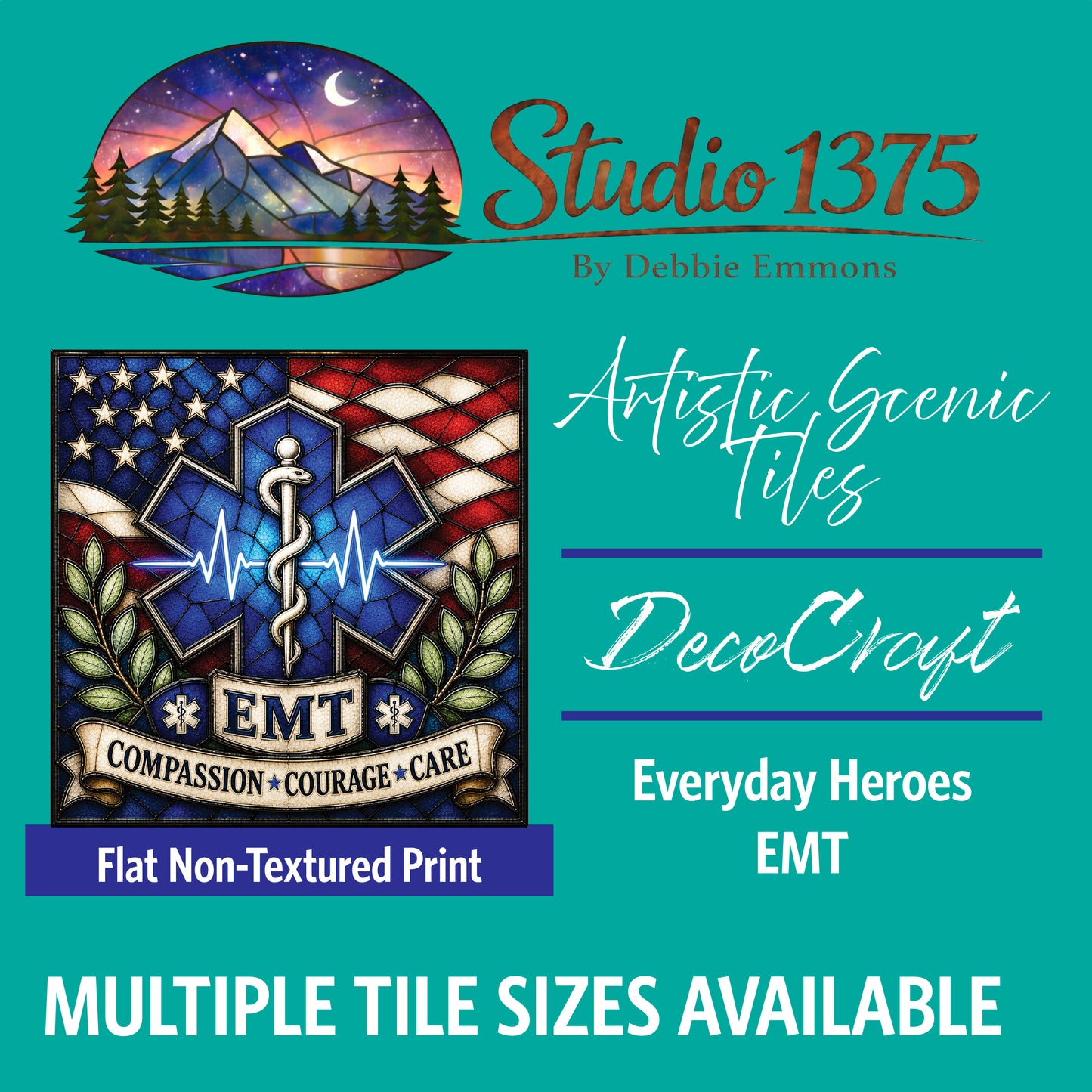 DecoCraft - Studio 1375 - Scenic Tiles Series - Everyday Heroes - EMT