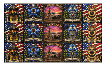 DecoCraft - Studio 1375 - Scenic Tiles Series - Everyday Heroes - First Responders Assortment