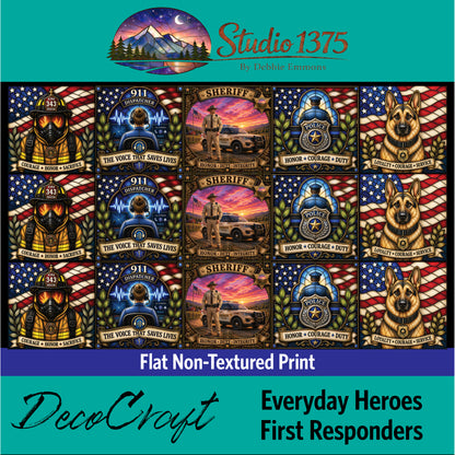 DecoCraft - Studio 1375 - Scenic Tiles Series - Everyday Heroes - First Responders Assortment