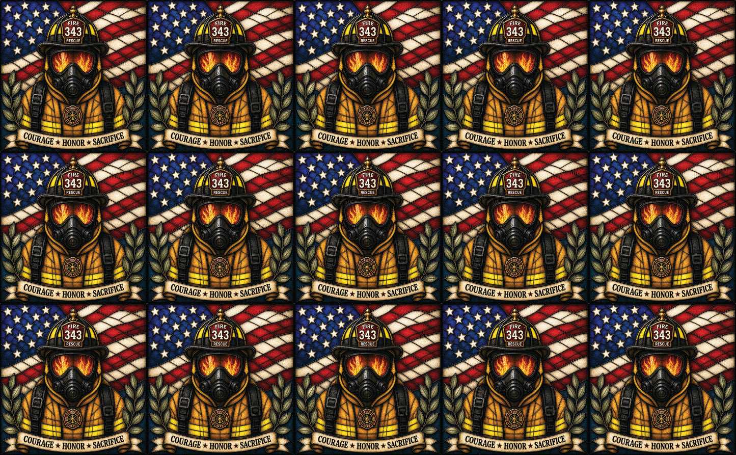 DecoCraft - Studio 1375 - Scenic Tiles Series - Everyday Heroes - Firefighter