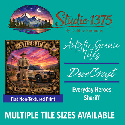 DecoCraft - Studio 1375 - Scenic Tiles Series - Everyday Heroes - Sheriff