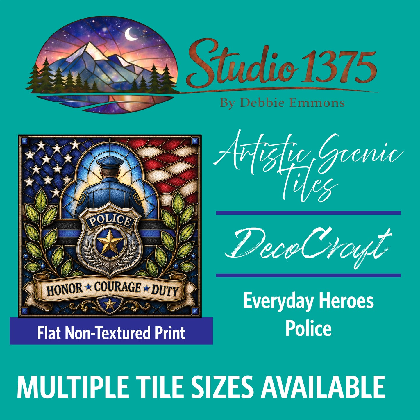 DecoCraft - Studio 1375 - Scenic Tiles Series - Everyday Heroes - Police