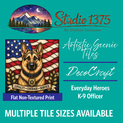 DecoCraft - Studio 1375 - Scenic Tiles Series - Everyday Heroes - K-9 Officer