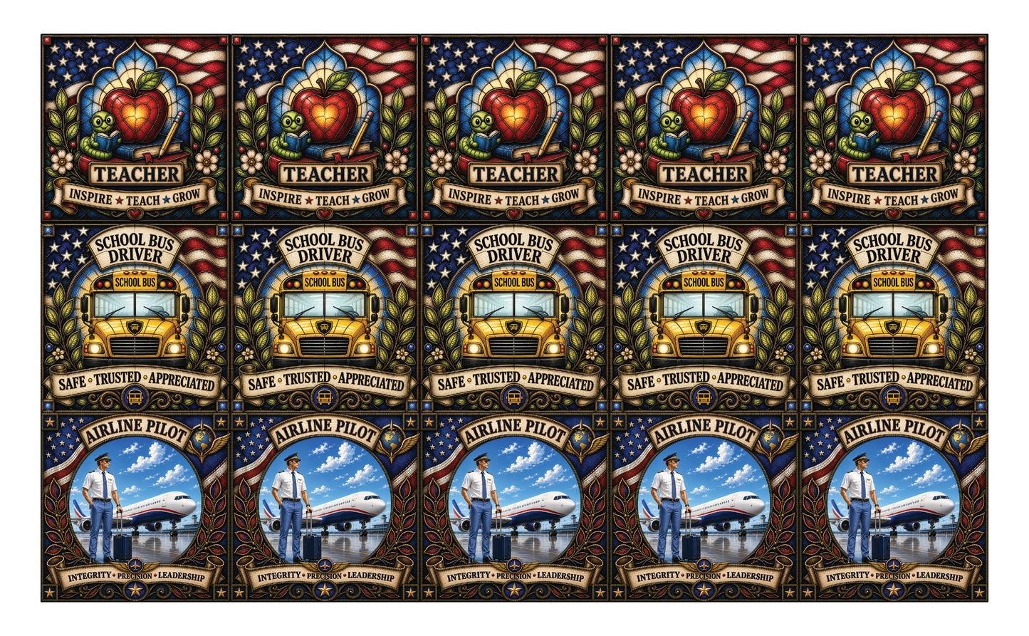 DecoCraft - Studio 1375 - Scenic Tiles Series - Everyday Heroes - Service Professionals Assortment
