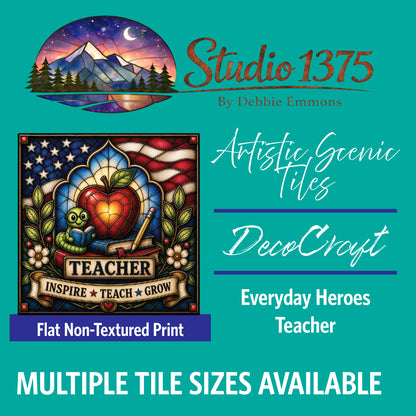 DecoCraft - Studio 1375 - Scenic Tiles Series - Everyday Heroes - Teacher