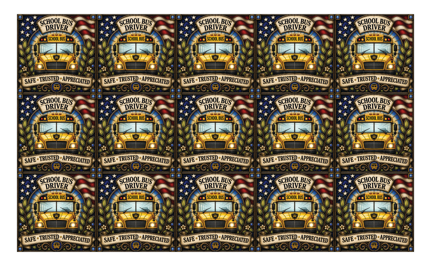 DecoCraft - Studio 1375 - Scenic Tiles Series - Everyday Heroes - School Bus Driver