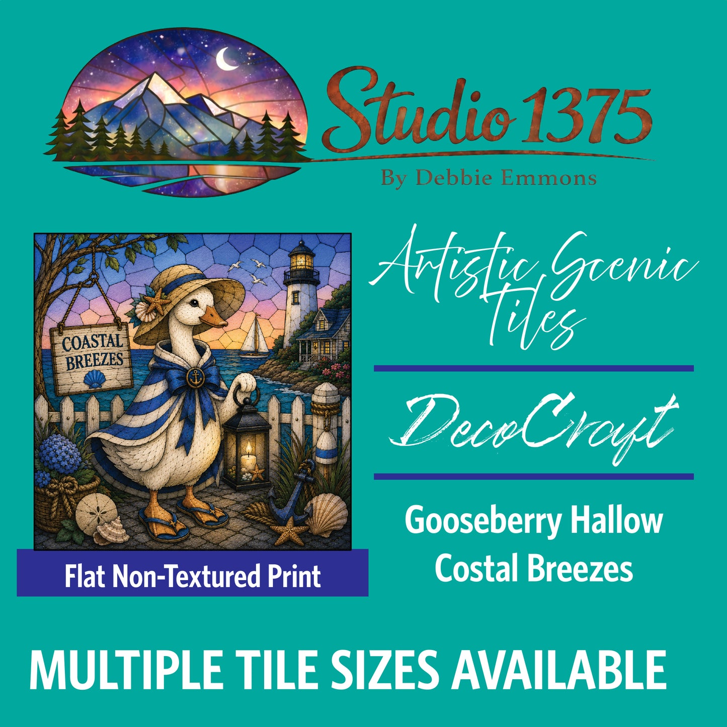 DecoCraft - Studio 1375 - Scenic Tiles Series - Gooseberry Hallow - Costal Breezes