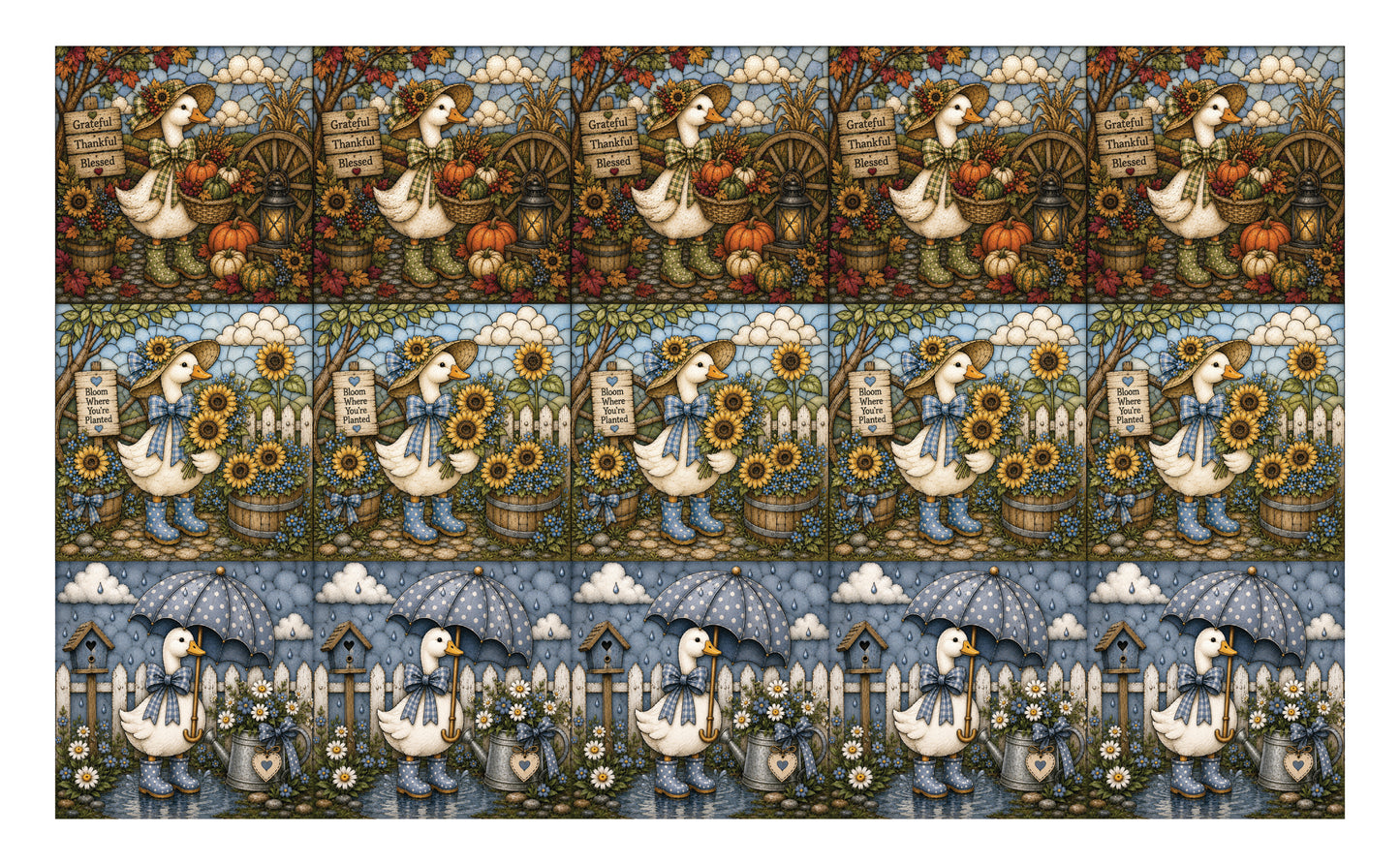 DecoCraft - Studio 1375 - Scenic Tiles Series - Gooseberry Hallow Assortment - Everyday Goose