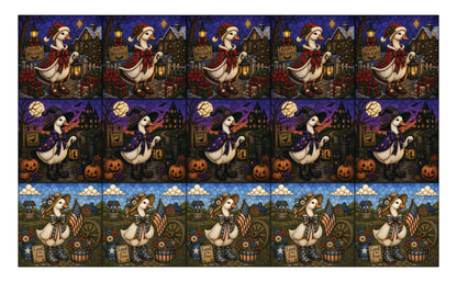 DecoCraft - Studio 1375 - Scenic Tiles Series - Gooseberry Hallow Assortment - Holiday Goose