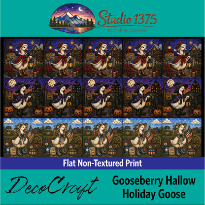 DecoCraft - Studio 1375 - Scenic Tiles Series - Gooseberry Hallow Assortment - Holiday Goose