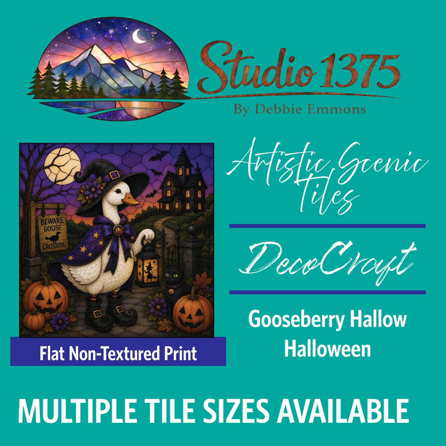 DecoCraft - Studio 1375 - Scenic Tiles Series - Gooseberry Hallow - Halloween