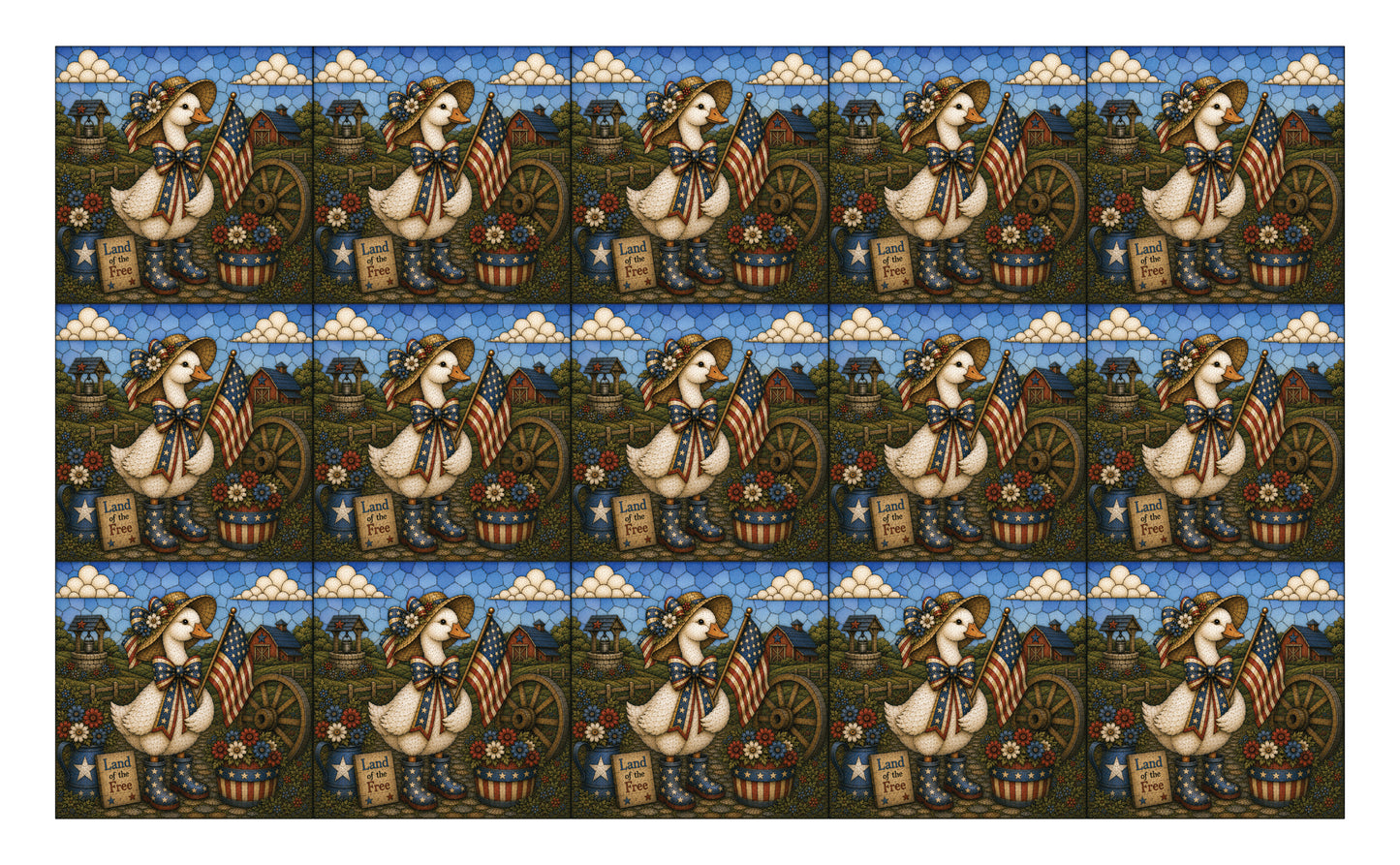 DecoCraft - Studio 1375 - Scenic Tiles Series - Gooseberry Hallow - Patriotic