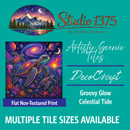 DecoCraft - Studio 1375 - Scenic Tiles Series - Groovy Glow - Celestial Tide
