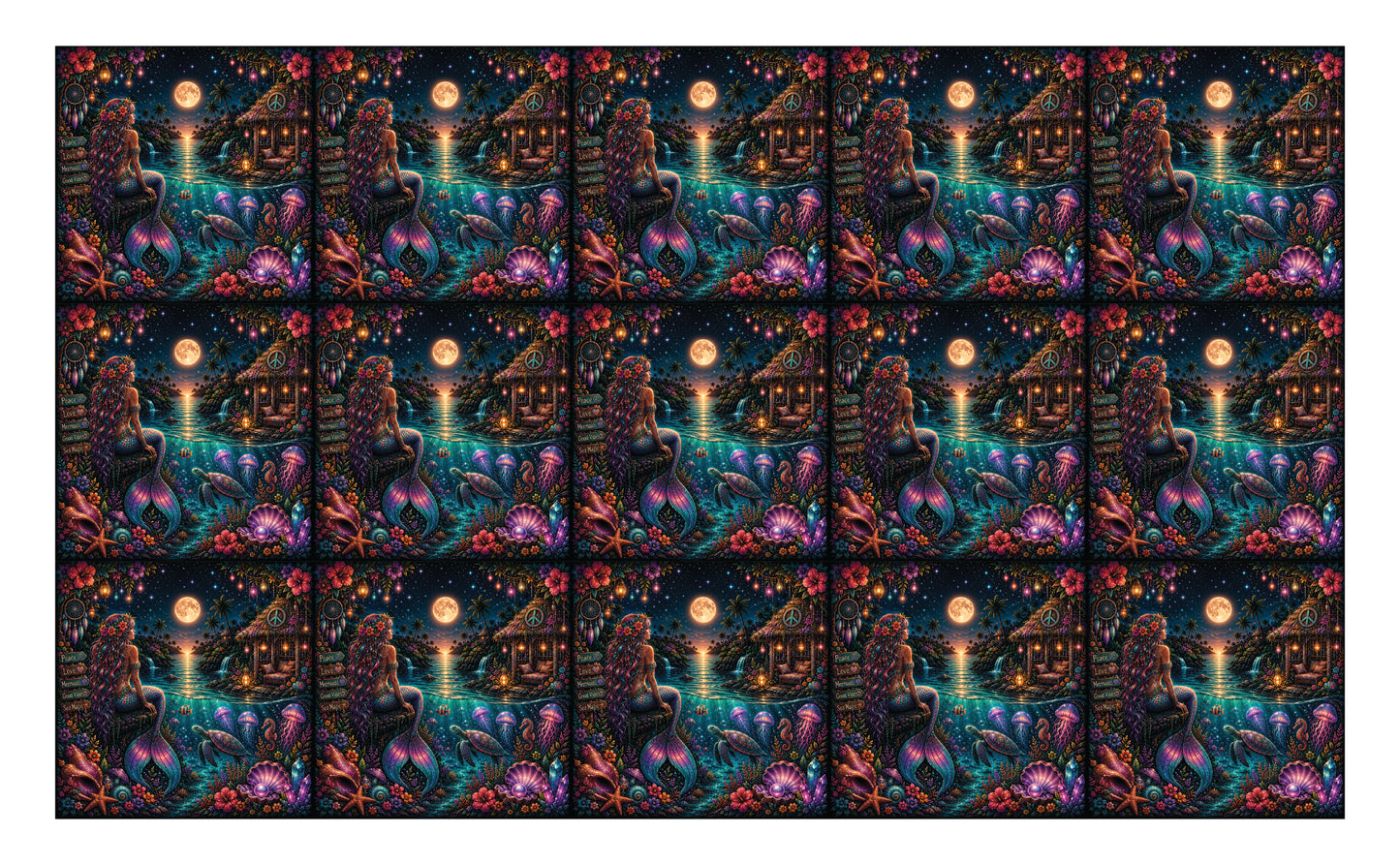 DecoCraft - Studio 1375 - Scenic Tiles Series - Groovy Glow - Moonlit Mermaid