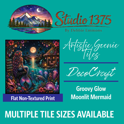 DecoCraft - Studio 1375 - Scenic Tiles Series - Groovy Glow - Moonlit Mermaid