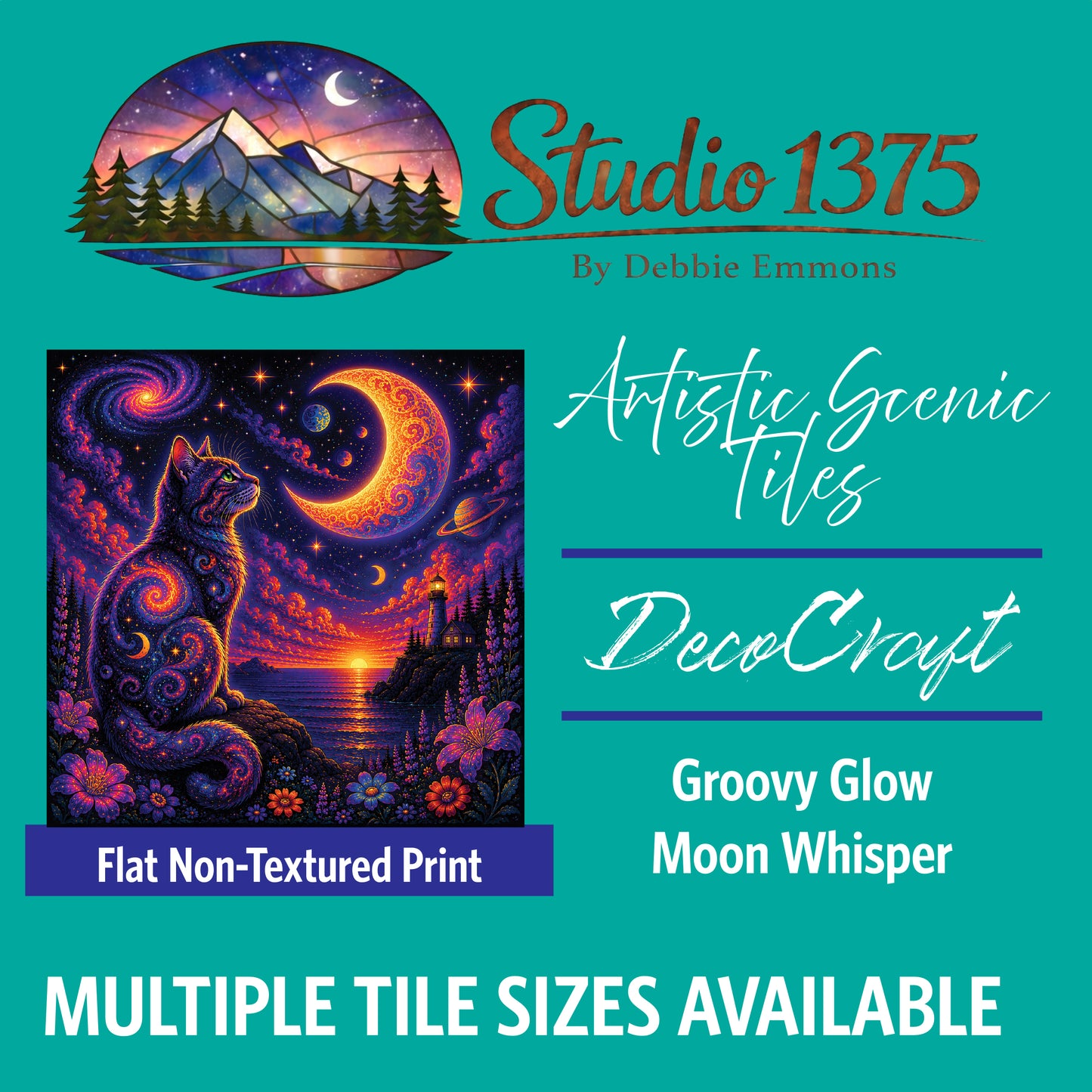 DecoCraft - Studio 1375 - Scenic Tiles Series - Groovy Glow - Moonwhisper