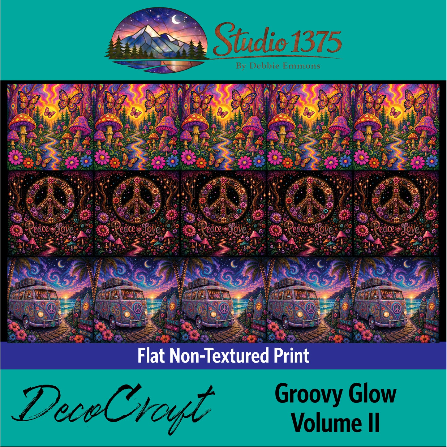 DecoCraft - Studio 1375 - Scenic Tiles Series - Groovy Glow Volume II