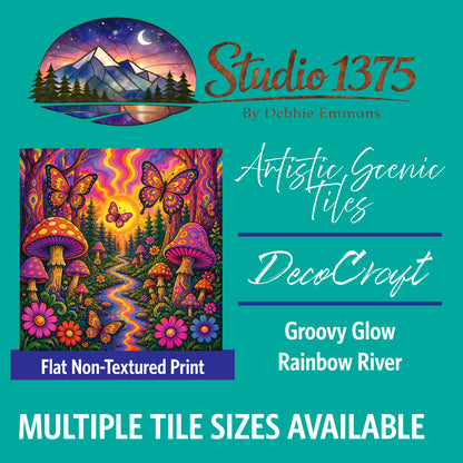 DecoCraft - Studio 1375 - Scenic Tiles Series - Groovy Glow - Rainbow River