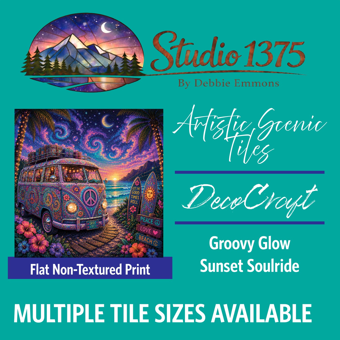 DecoCraft - Studio 1375 - Scenic Tiles Series - Groovy Glow - Sunset Soulride