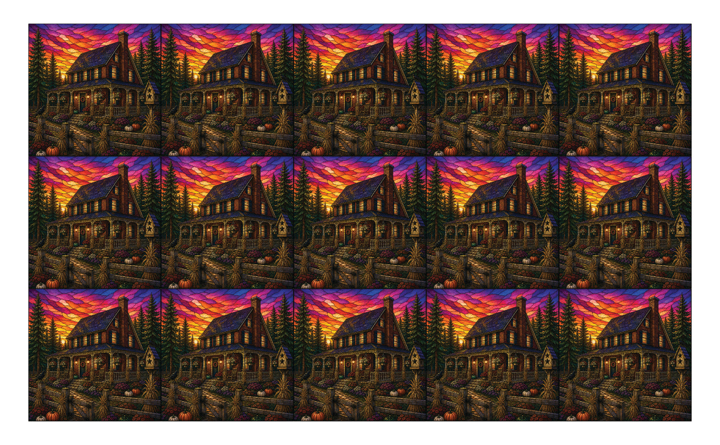 DecoCraft - Studio 1375 - Scenic Tiles Series - Lantern Hallow - Sunset Lantern Homestead