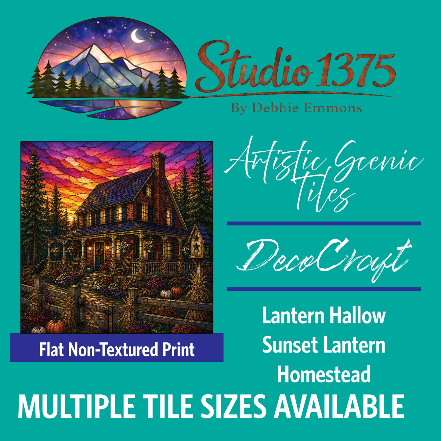 DecoCraft - Studio 1375 - Scenic Tiles Series - Lantern Hallow - Sunset Lantern Homestead