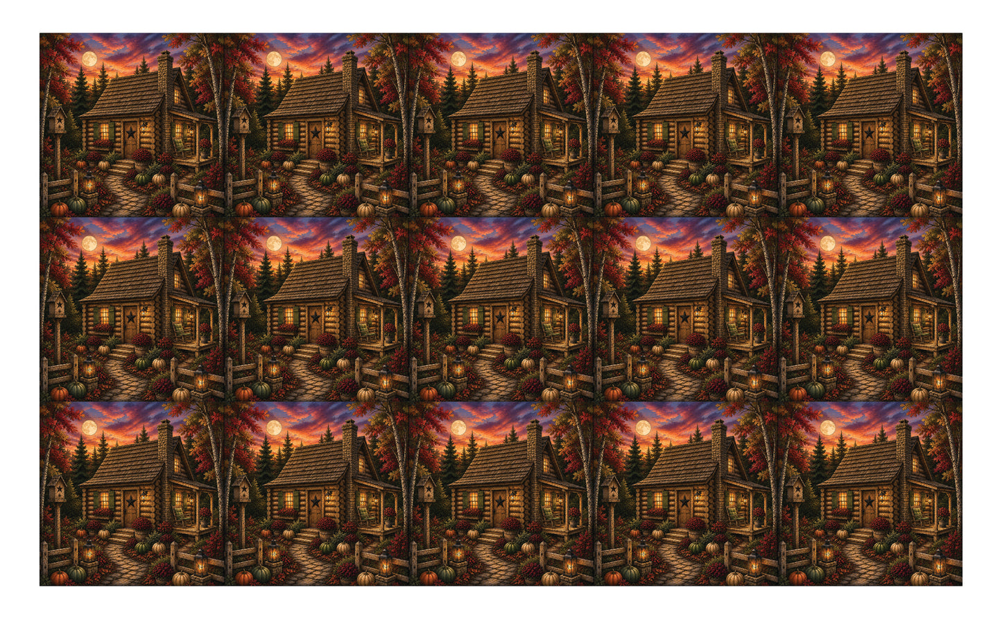 DecoCraft - Studio 1375 - Scenic Tiles Series - Lantern Hallow - Whispering Pines Cabin