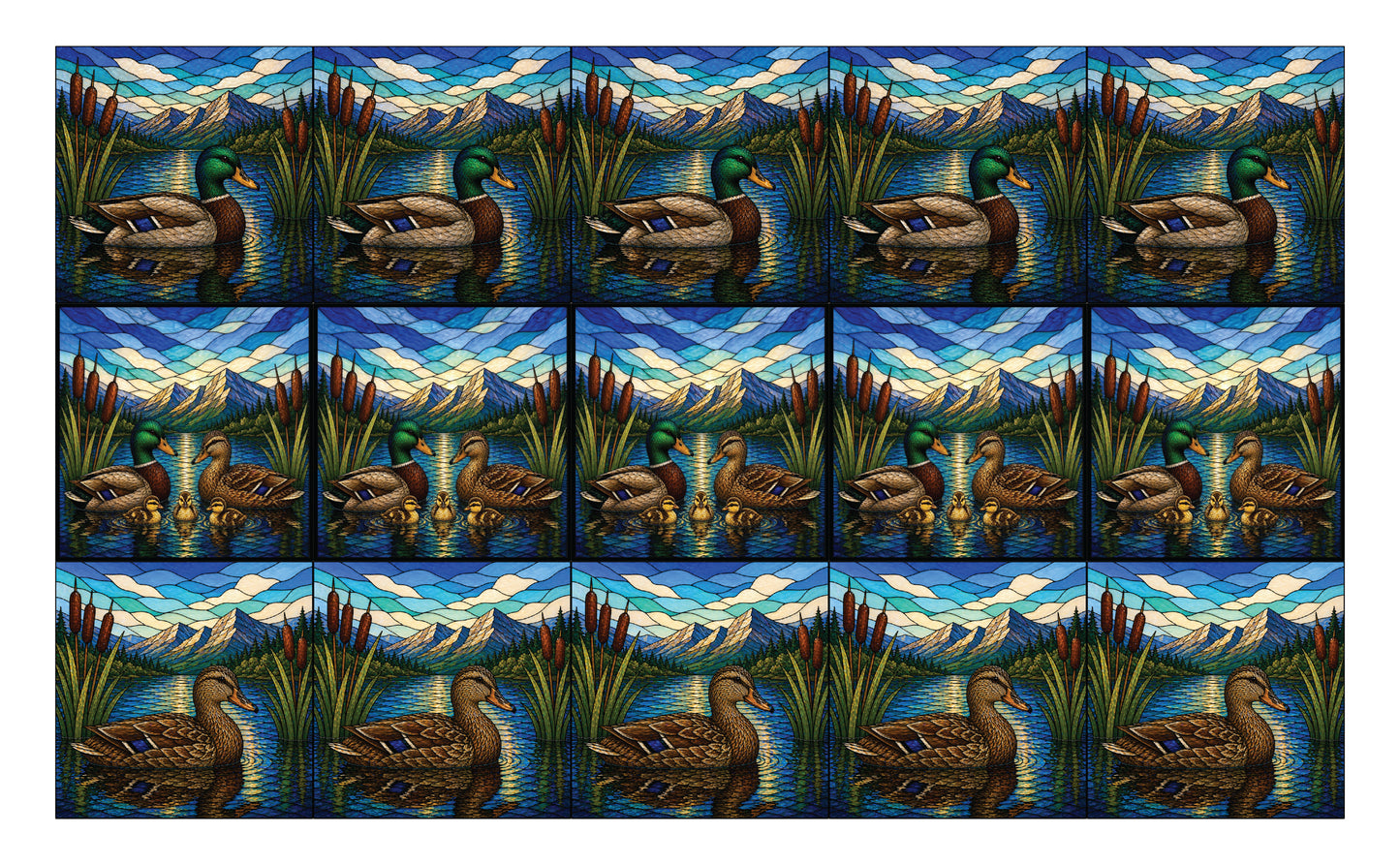 DecoCraft - Studio 1375 - Scenic Elevated Texture Tiles - Quiet Lake - Mallard Ducks Assortment