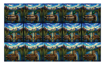 DecoCraft - Studio 1375 - Scenic Elevated Texture Tiles - Quiet Lake - Mallard Ducks Assortment