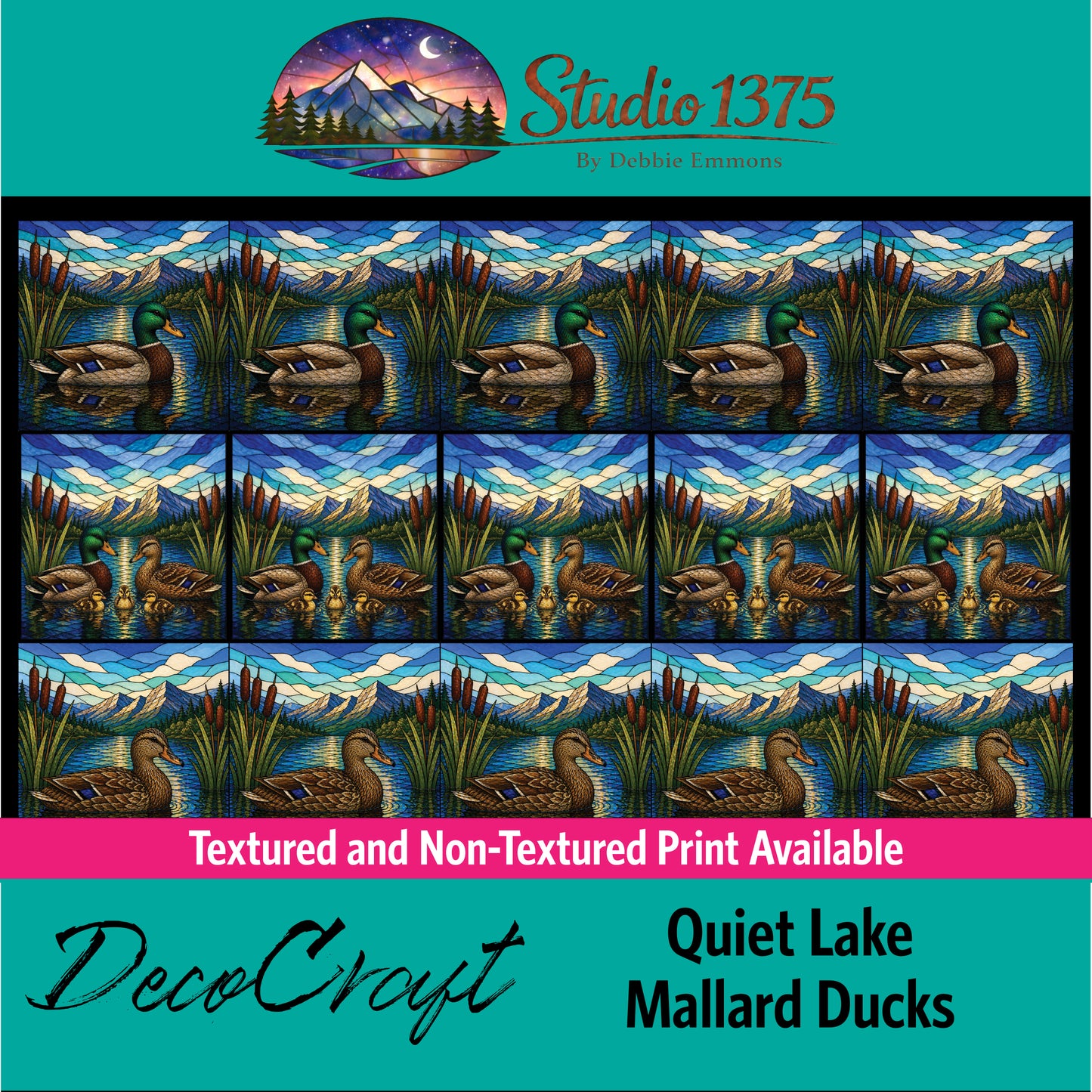 DecoCraft - Studio 1375 - Scenic Elevated Texture Tiles - Quiet Lake - Mallard Ducks Assortment