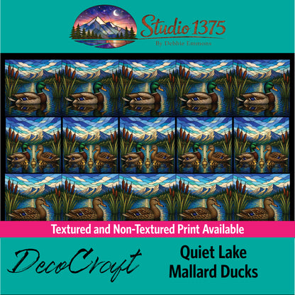 DecoCraft - Studio 1375 - Scenic Elevated Texture Tiles - Quiet Lake - Mallard Ducks Assortment