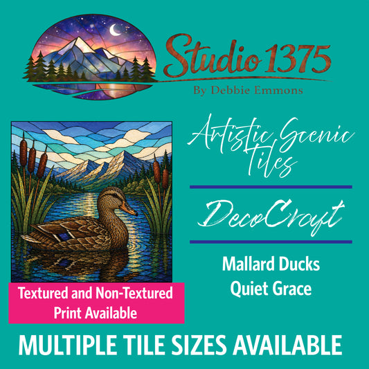 DecoCraft - Studio 1375 - Scenic Elevated Texture Tiles - Mallard Ducks - Quiet Grace