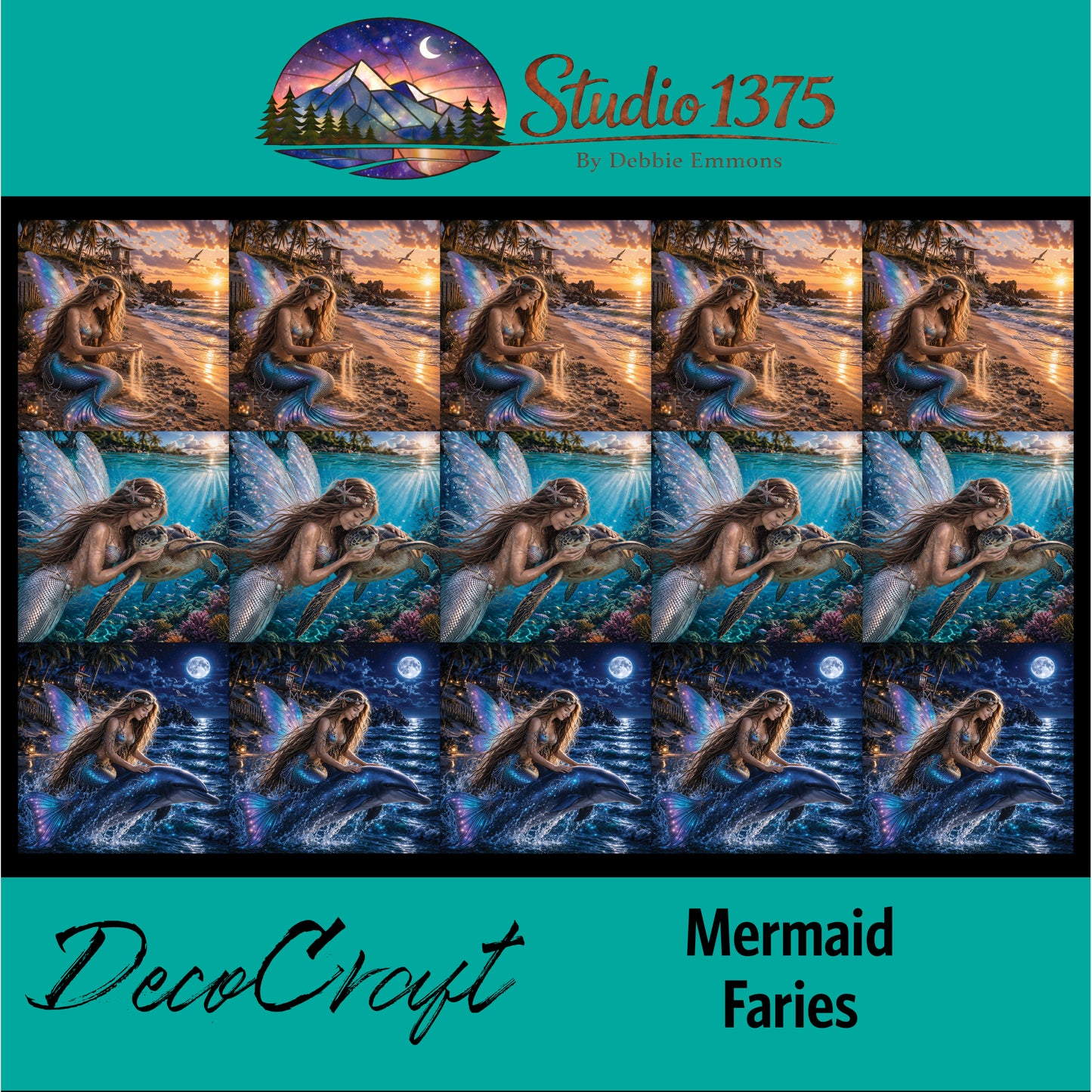 DecoCraft - Studio 1375 - Scenic Tiles Series - Mermaid Faries