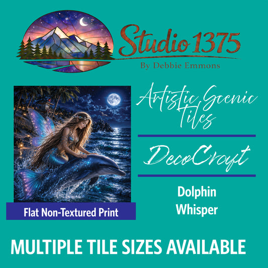 DecoCraft - Studio 1375 - Scenic Tiles Series - Mermaid Faries - Dolphin Whisper