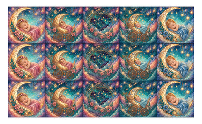 DecoCraft - Studio 1375 - Scenic Tiles Series - Moonbeam Babies - Blonde