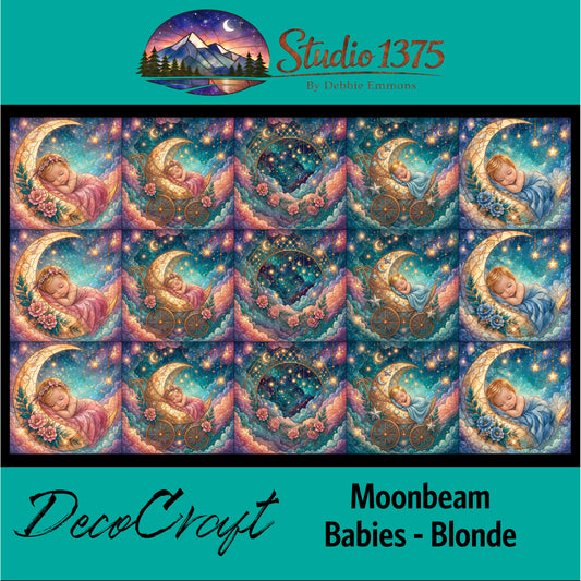 DecoCraft - Studio 1375 - Scenic Tiles Series - Moonbeam Babies - Blonde
