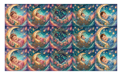 DecoCraft - Studio 1375 - Scenic Tiles Series - Moonbeam Babies - Brunette