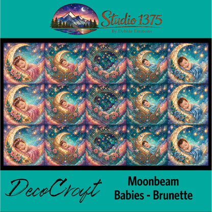 DecoCraft - Studio 1375 - Scenic Tiles Series - Moonbeam Babies - Brunette