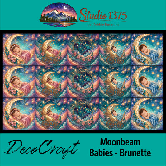 DecoCraft - Studio 1375 - Scenic Tiles Series - Moonbeam Babies - Brunette
