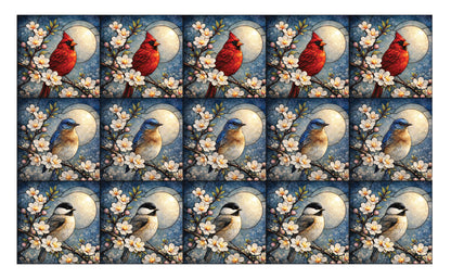 DecoCraft - Studio 1375 - Scenic Tiles Series - Moonlight Blossom Birds